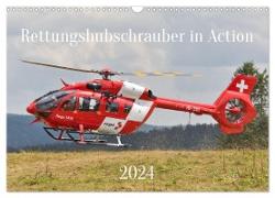 Rettungshubschrauber in Action (Wandkalender 2024 DIN A3 quer), CALVENDO Monatskalender