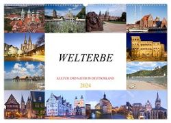 Welterbe - Kultur und Natur in Deutschland (Wandkalender 2024 DIN A2 quer), CALVENDO Monatskalender