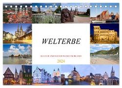 Welterbe - Kultur und Natur in Deutschland (Tischkalender 2024 DIN A5 quer), CALVENDO Monatskalender