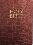 Kjver Holy Bible, Large Print, Walnut Alligator Bonded Leather, Thumb Index