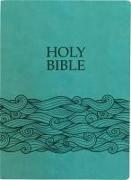 Kjver Holy Bible, Wave Design, Large Print, Coastal Blue Ultrasoft
