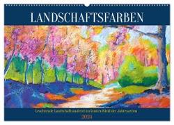 Landschaftsfarben - Leuchtende Landschaftsmalerei im bunten Kleid der Jahreszeiten (Wandkalender 2024 DIN A2 quer), CALVENDO Monatskalender