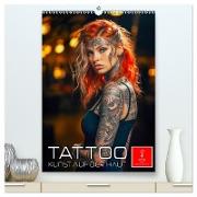 Tattoo Kunst auf der Haut (hochwertiger Premium Wandkalender 2024 DIN A2 hoch), Kunstdruck in Hochglanz