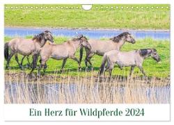 Ein Herz für Wildpferde (Wandkalender 2024 DIN A4 quer), CALVENDO Monatskalender