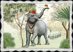 Postkarte. Auguri - Alles Liebe (Elefant und Maus)