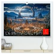 Futuristische Lebens Welten (hochwertiger Premium Wandkalender 2024 DIN A2 quer), Kunstdruck in Hochglanz