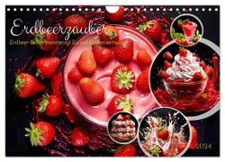 Erdbeerzauber - Erdbeer-Schlemmereien mit Eis und Kuchen en masse! (Wandkalender 2024 DIN A4 quer), CALVENDO Monatskalender