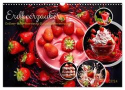 Erdbeerzauber - Erdbeer-Schlemmereien mit Eis und Kuchen en masse! (Wandkalender 2024 DIN A3 quer), CALVENDO Monatskalender