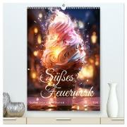 Süßes Feuerwerk (hochwertiger Premium Wandkalender 2024 DIN A2 hoch), Kunstdruck in Hochglanz