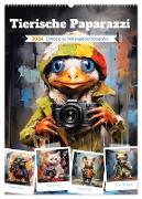 Tierische Paparazzi (Wandkalender 2024 DIN A2 hoch), CALVENDO Monatskalender