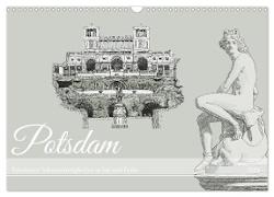 Potsdamer Sehenswürdigkeiten in Ink und Farbe (Wandkalender 2024 DIN A3 quer), CALVENDO Monatskalender