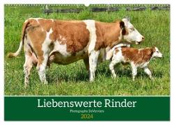 Liebenswerte Rinder (Wandkalender 2024 DIN A2 quer), CALVENDO Monatskalender