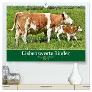 Liebenswerte Rinder (hochwertiger Premium Wandkalender 2024 DIN A2 quer), Kunstdruck in Hochglanz