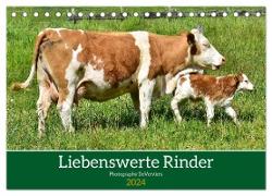 Liebenswerte Rinder (Tischkalender 2024 DIN A5 quer), CALVENDO Monatskalender