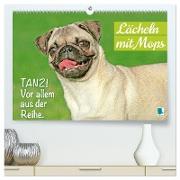 Lächeln mit Mops (hochwertiger Premium Wandkalender 2024 DIN A2 quer), Kunstdruck in Hochglanz