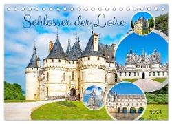 Schlösser der Loire (Tischkalender 2024 DIN A5 quer), CALVENDO Monatskalender