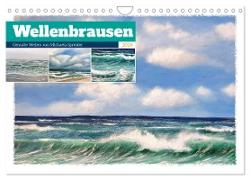 Wellenbrausen - Gemalte Wellen von Michaela Spreider (Wandkalender 2024 DIN A4 quer), CALVENDO Monatskalender