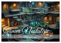 Gamer Nostalgie (Wandkalender 2024 DIN A2 quer), CALVENDO Monatskalender