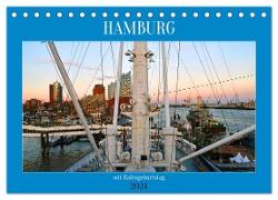 Hamburg mit Hafengeburtstag (Tischkalender 2024 DIN A5 quer), CALVENDO Monatskalender
