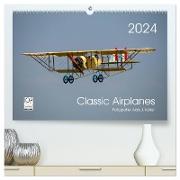 Classic Airplanes (hochwertiger Premium Wandkalender 2024 DIN A2 quer), Kunstdruck in Hochglanz