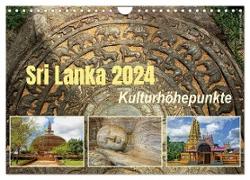 Sri Lanka 2024 Kulturhöhepunkte (Wandkalender 2024 DIN A4 quer), CALVENDO Monatskalender