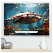Futuristische U-Boote (hochwertiger Premium Wandkalender 2024 DIN A2 quer), Kunstdruck in Hochglanz