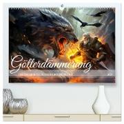 Götterdämmerung - Der Ragnarök in der nordischen Mythologie (hochwertiger Premium Wandkalender 2024 DIN A2 quer), Kunstdruck in Hochglanz