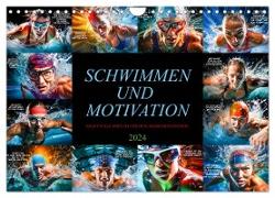 Schwimmen und Motivation (Wandkalender 2024 DIN A4 quer), CALVENDO Monatskalender