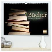 Bücher phantasievoll und sachlich (hochwertiger Premium Wandkalender 2024 DIN A2 quer), Kunstdruck in Hochglanz
