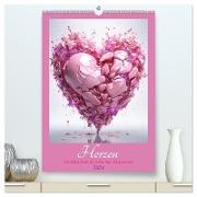 Herzen (hochwertiger Premium Wandkalender 2024 DIN A2 hoch), Kunstdruck in Hochglanz