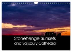 Stonehenge Sunsets & Salisbury Cathedral (Wall Calendar 2024 DIN A4 landscape), CALVENDO 12 Month Wall Calendar