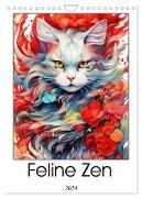 Feline Zen (Wall Calendar 2024 DIN A4 portrait), CALVENDO 12 Month Wall Calendar