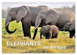 Éléphants en Afrique (Calendrier mural 2024 DIN A4 vertical), CALVENDO calendrier mensuel