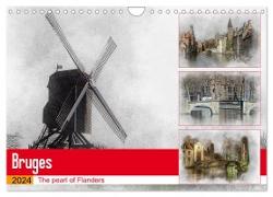 Bruges the pearl of Flanders (Wall Calendar 2024 DIN A4 landscape), CALVENDO 12 Month Wall Calendar