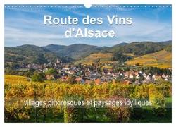 Route des Vins d'Alsace, villages pittoresques et paysages idylliques (Calendrier mural 2024 DIN A3 vertical), CALVENDO calendrier mensuel