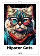 Hipster Cats (Wall Calendar 2024 DIN A4 portrait), CALVENDO 12 Month Wall Calendar
