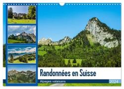 Randonnées en Suisse alpages valaisans (Calendrier mural 2024 DIN A3 vertical), CALVENDO calendrier mensuel