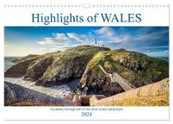 Highlights of Wales (Wall Calendar 2024 DIN A3 landscape), CALVENDO 12 Month Wall Calendar