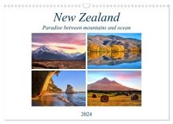 New Zealand - Paradise between mountains and ocean (Wall Calendar 2024 DIN A3 landscape), CALVENDO 12 Month Wall Calendar