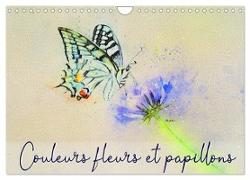 Couleurs fleurs et papillons (Calendrier mural 2024 DIN A4 vertical), CALVENDO calendrier mensuel
