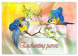 Enchanting parrots (Wall Calendar 2024 DIN A4 landscape), CALVENDO 12 Month Wall Calendar
