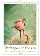 Flamingo and the sea (Wall Calendar 2024 DIN A4 portrait), CALVENDO 12 Month Wall Calendar