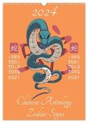 Chinese Astrology Zodiac Signs (Wall Calendar 2024 DIN A3 portrait), CALVENDO 12 Month Wall Calendar