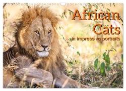 African Cats in impressive portraits (Wall Calendar 2024 DIN A3 landscape), CALVENDO 12 Month Wall Calendar