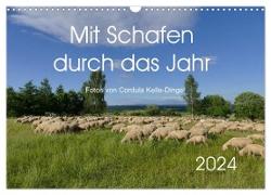 Mit Schafen durch das Jahr (Wandkalender 2024 DIN A3 quer), CALVENDO Monatskalender