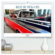 BEST OF PICK-UPS - Pritschenwagen Made in USA (hochwertiger Premium Wandkalender 2024 DIN A2 quer), Kunstdruck in Hochglanz