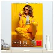 Gelb, die lebendige Farbe (hochwertiger Premium Wandkalender 2024 DIN A2 hoch), Kunstdruck in Hochglanz