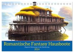 Romantische Fantasy Hausboote Magische Stimmungen in der Dämmerung (Tischkalender 2024 DIN A5 quer), CALVENDO Monatskalender