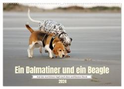 Ein Dalmatiner und ein Beagle - Auf der maritimen Jagd nach dem weltbesten Stock (Wandkalender 2024 DIN A2 quer), CALVENDO Monatskalender