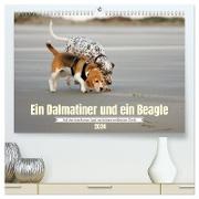 Ein Dalmatiner und ein Beagle - Auf der maritimen Jagd nach dem weltbesten Stock (hochwertiger Premium Wandkalender 2024 DIN A2 quer), Kunstdruck in Hochglanz